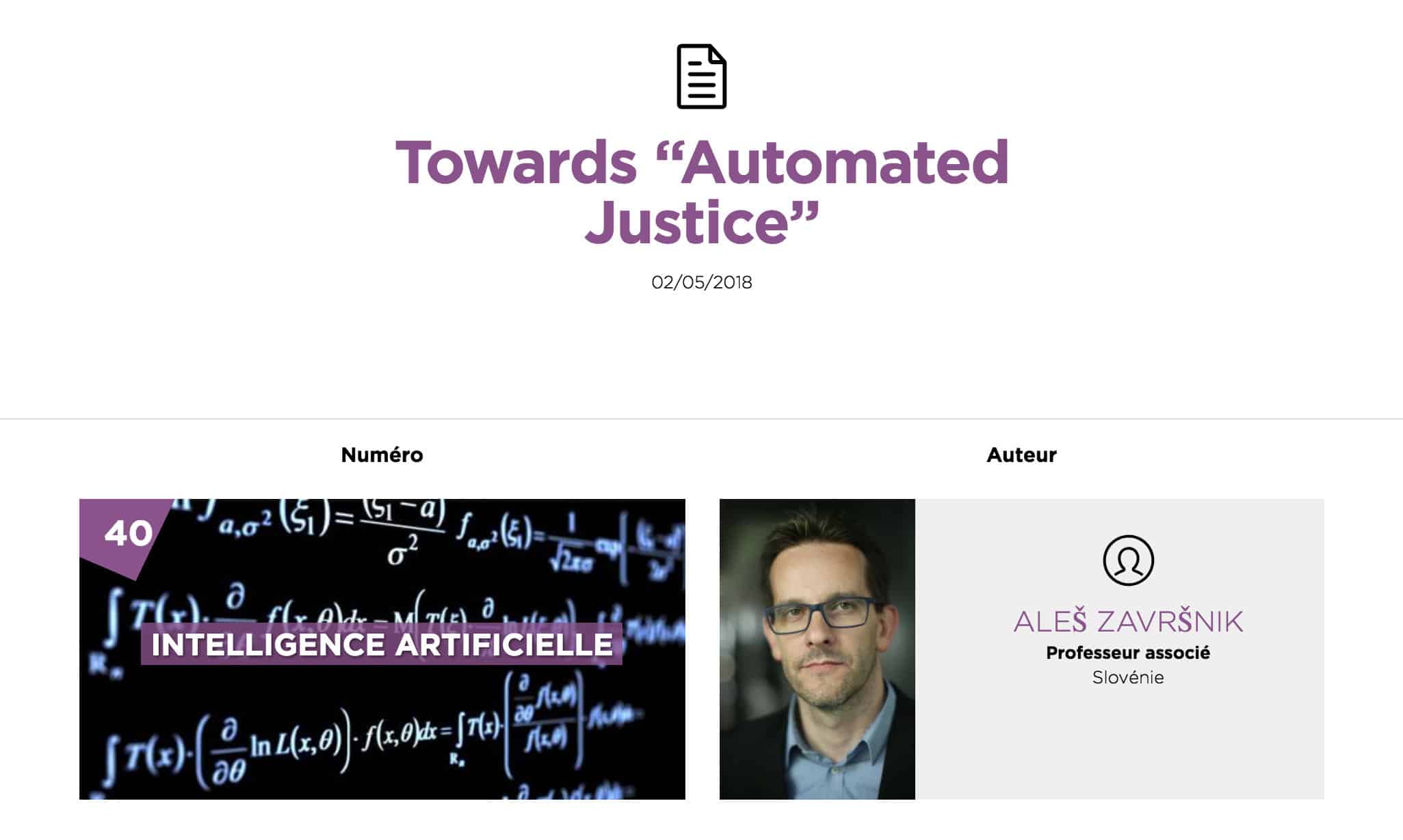 Towards “Automated Justice” – Aleš Završnik