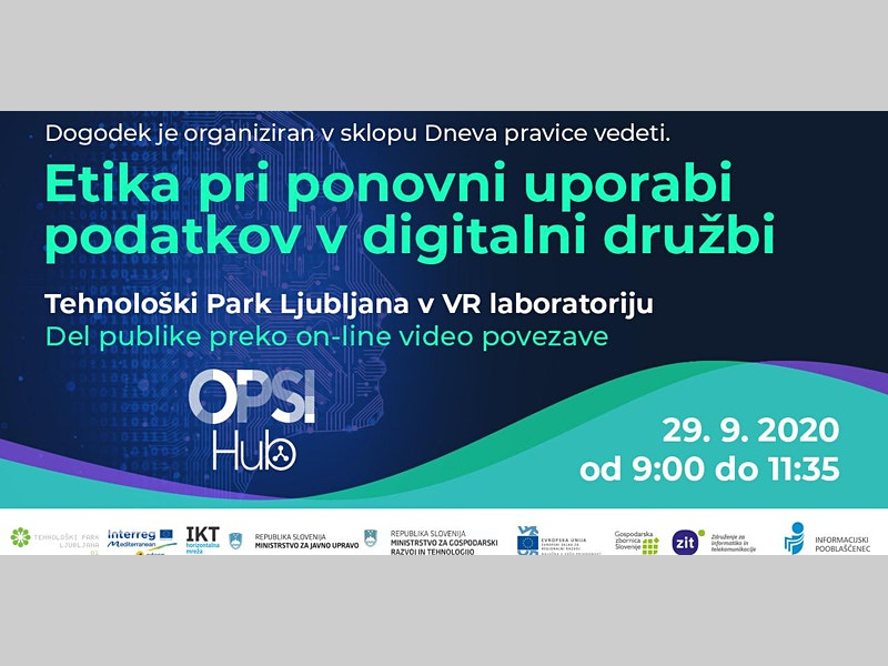 Dr. Aleš Završnik gost dogodka Etika pri ponovni uporabi podatkov v digitalni družbi