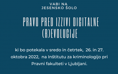 Jesenska šola Pravo pred izzivi digitalne (r)evolucije