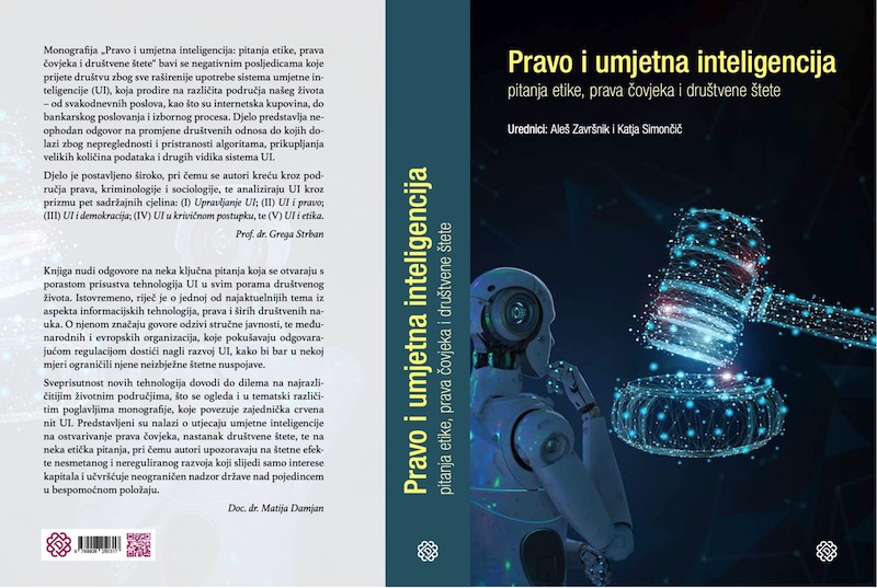 The monograph Law and Artificial Intelligence is published in Bosnian translation