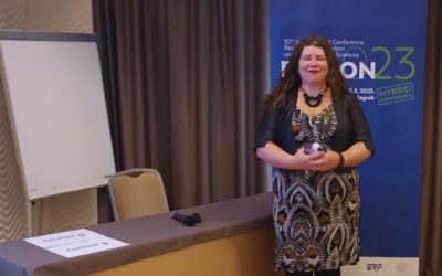 Raziskovalka Eva Bertok na konferenci ERFCON v Zagrebu