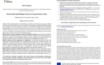 Povabilo k oddaji prispevkov za konferenco “Democratic backsliding in the era of permanent crises”